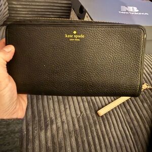 Kate Spade Black Pebbled Leather Wallet